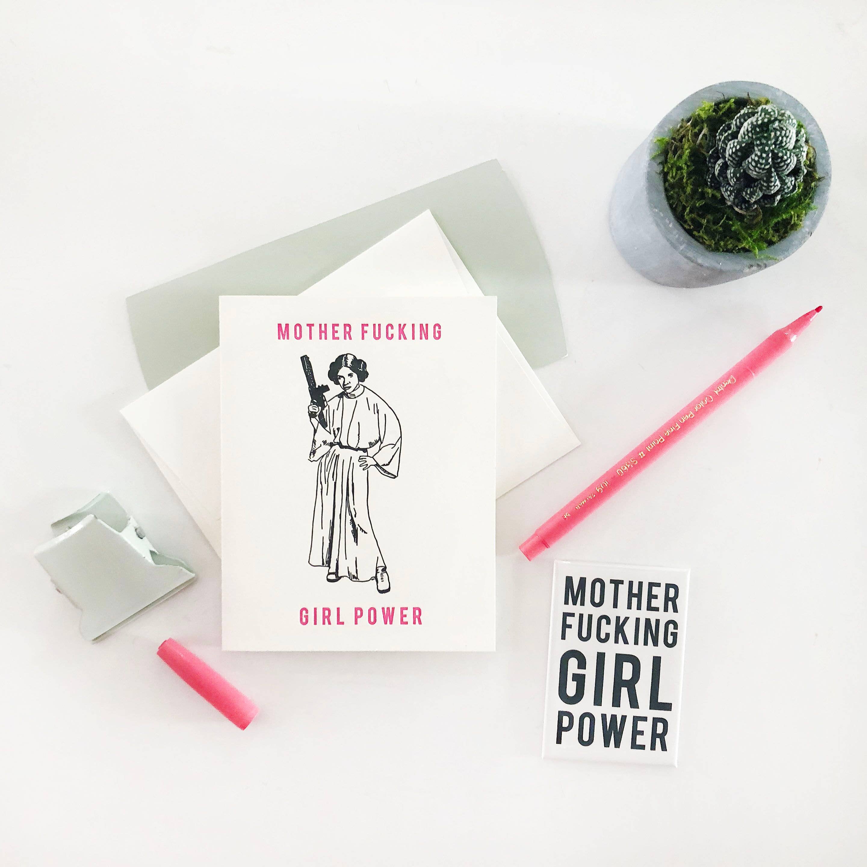 Steel Petal Press - Wholesale Magnet - MF Girl Power Typographic Fridge Magnet2