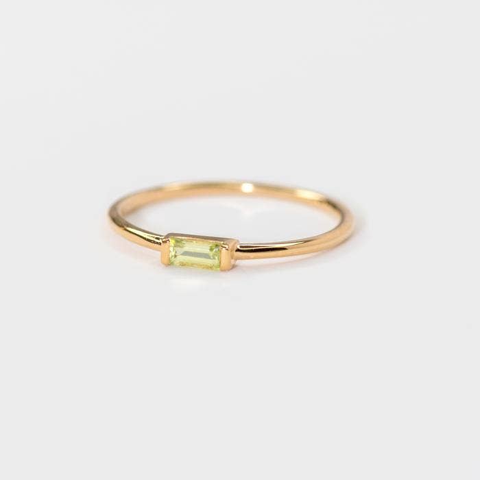 Minette – Anel de pedra única/solitário por atacado – Paige Peridot Band - Vermeil0