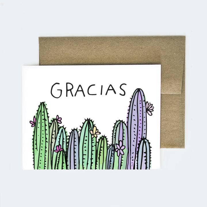 Aviate Press - Wholesale Thank You Card - Gracias - Thank You Card with Succulents0