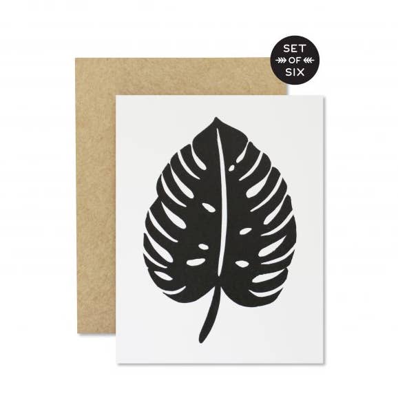 Monstera Card - Boxed Set of 6 for wholesale by Wild Hart Paper