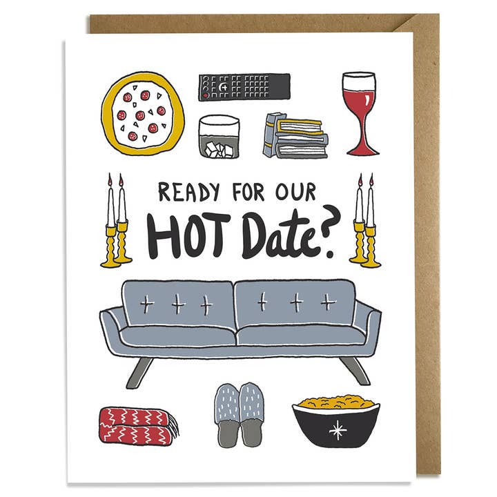Hot Date Love, Jubilæum & Valentine-kort for engroshandel hos Kat French Design