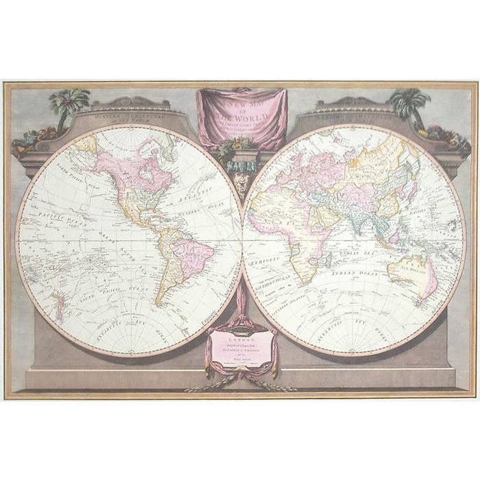Eastern & Western Hemispheres 1808 for wholesale by Historic Urban Plans, Inc.