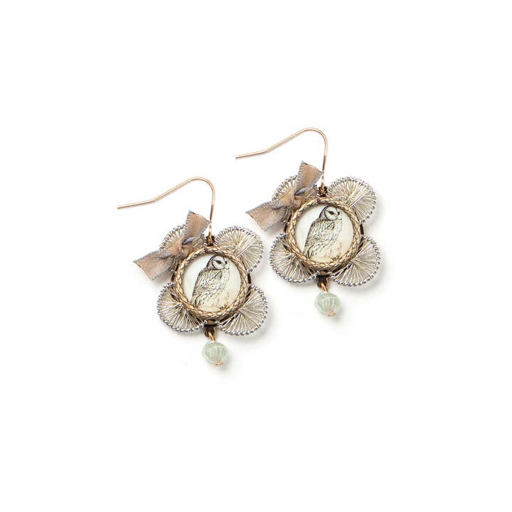 G-barn Owl Earrings for wholesale by Elements Jill Schwartz