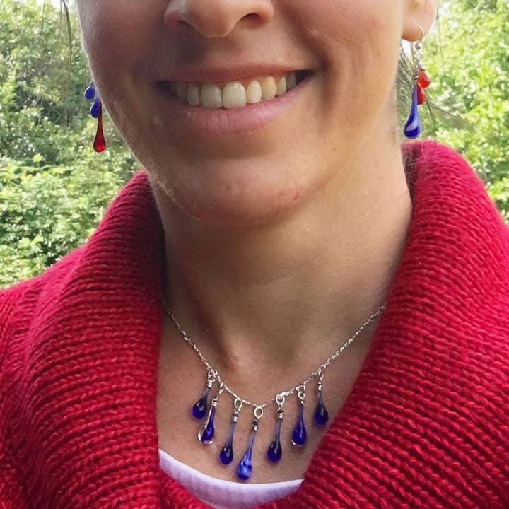 Sundrop Jewelry - Wholesale Dangle Earrings - Trio Colorful Glass Teardrop Earrings8