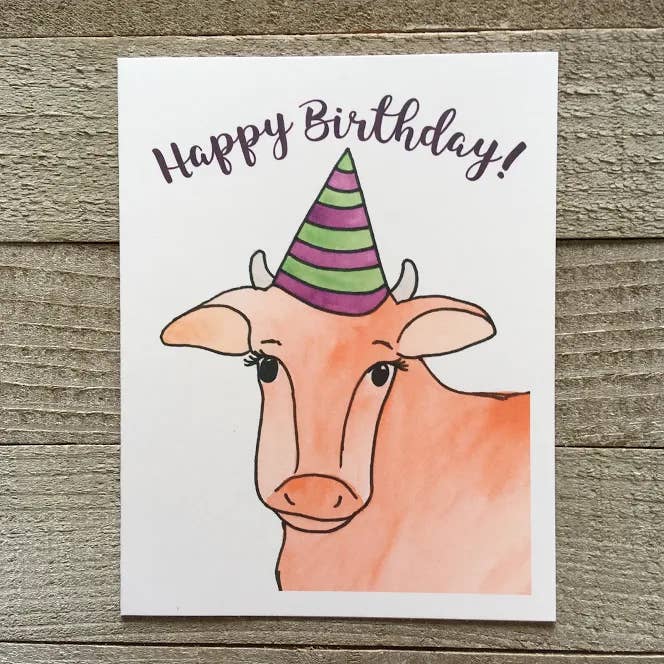 Cow Birthday Card for wholesale by Ink Delights