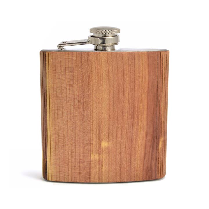 Handmade Flask | Cherry, Cedar, Walnut, or Maple (Custom) for wholesale by Autumn Woods Collective