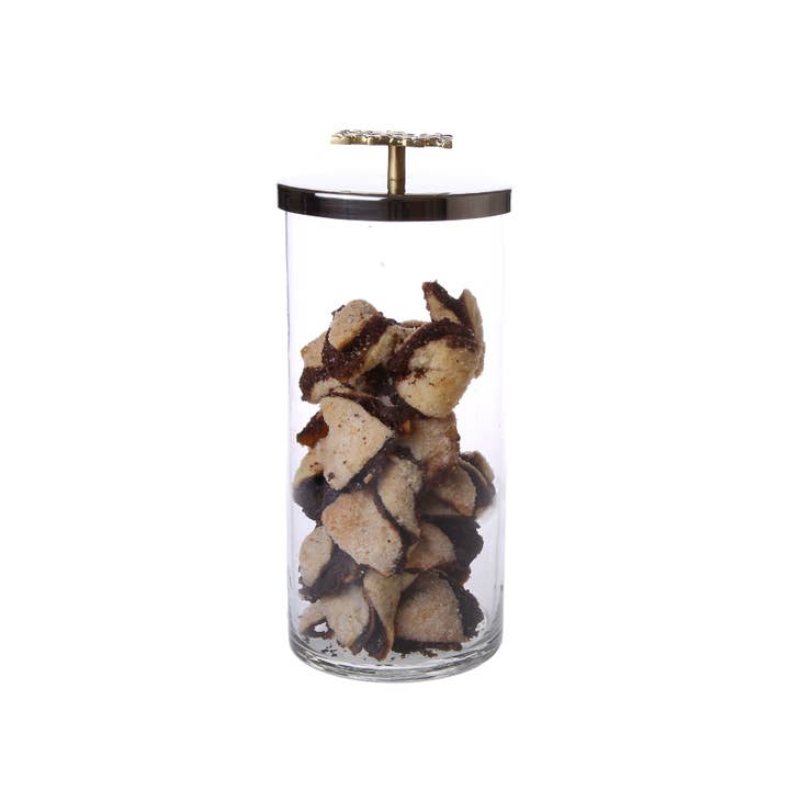 CLASSIC TOUCH DECOR INC. - Wholesale Canister - Medium Canister With Lid - Gold/ Nickel