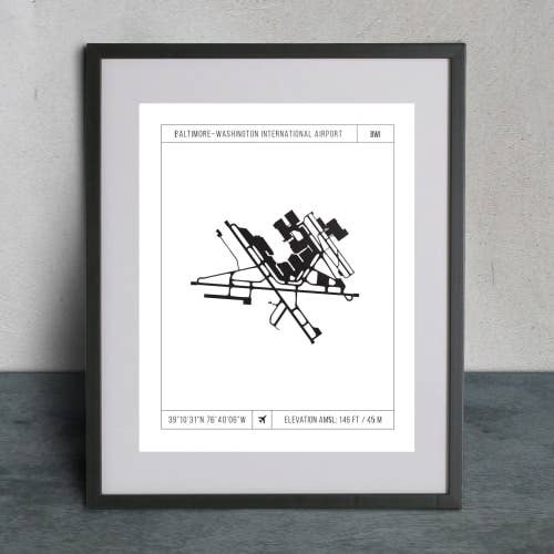 Runway Prints - Wholesale Art Print - Baltimore-Washington International Airport - BWI 8X100