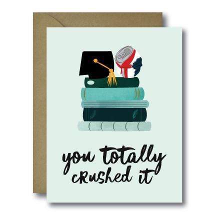 Crushed It Grad Greeting Card for wholesale by Black Lab Studio