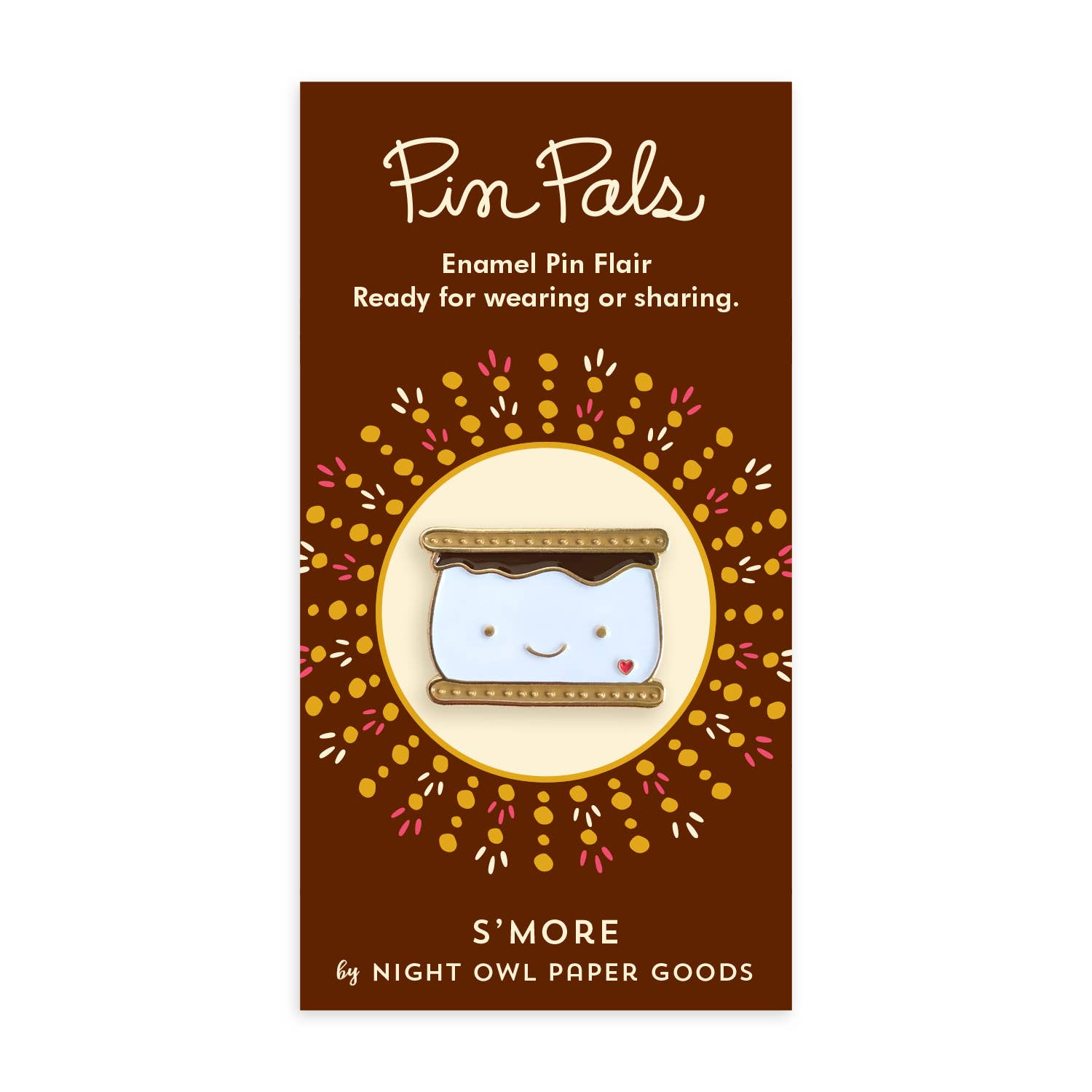 Night Owl Paper Goods – wholesale Nål och knapp för kavajslag – S'more emaljstift1