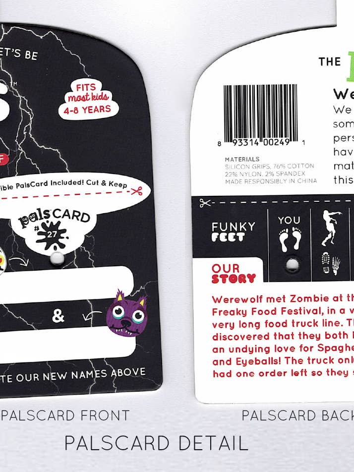 Zombie & Werewolf Kids Collectible Mismatched Monster Socks for wholesale by Pals Socks Canada