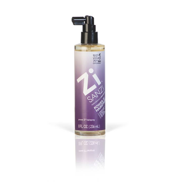 Power Zi Hairspray 8 fl/oz for wholesale by Sanzi Performance Organics