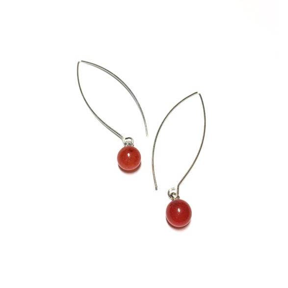 Tomato Red RainDrop Earrings for wholesale by Leetie Lovendale