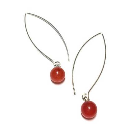 Tomato Red RainDrop Earrings for wholesale by Leetie Lovendale