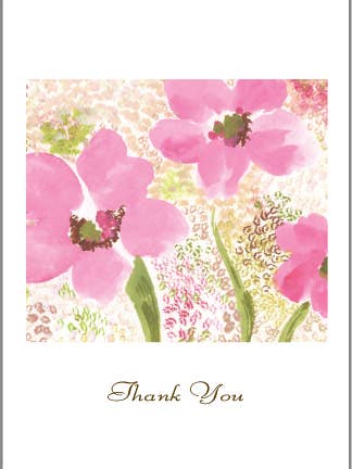 Thank You Pink Flower Dots Card for wholesale by Dreams After All