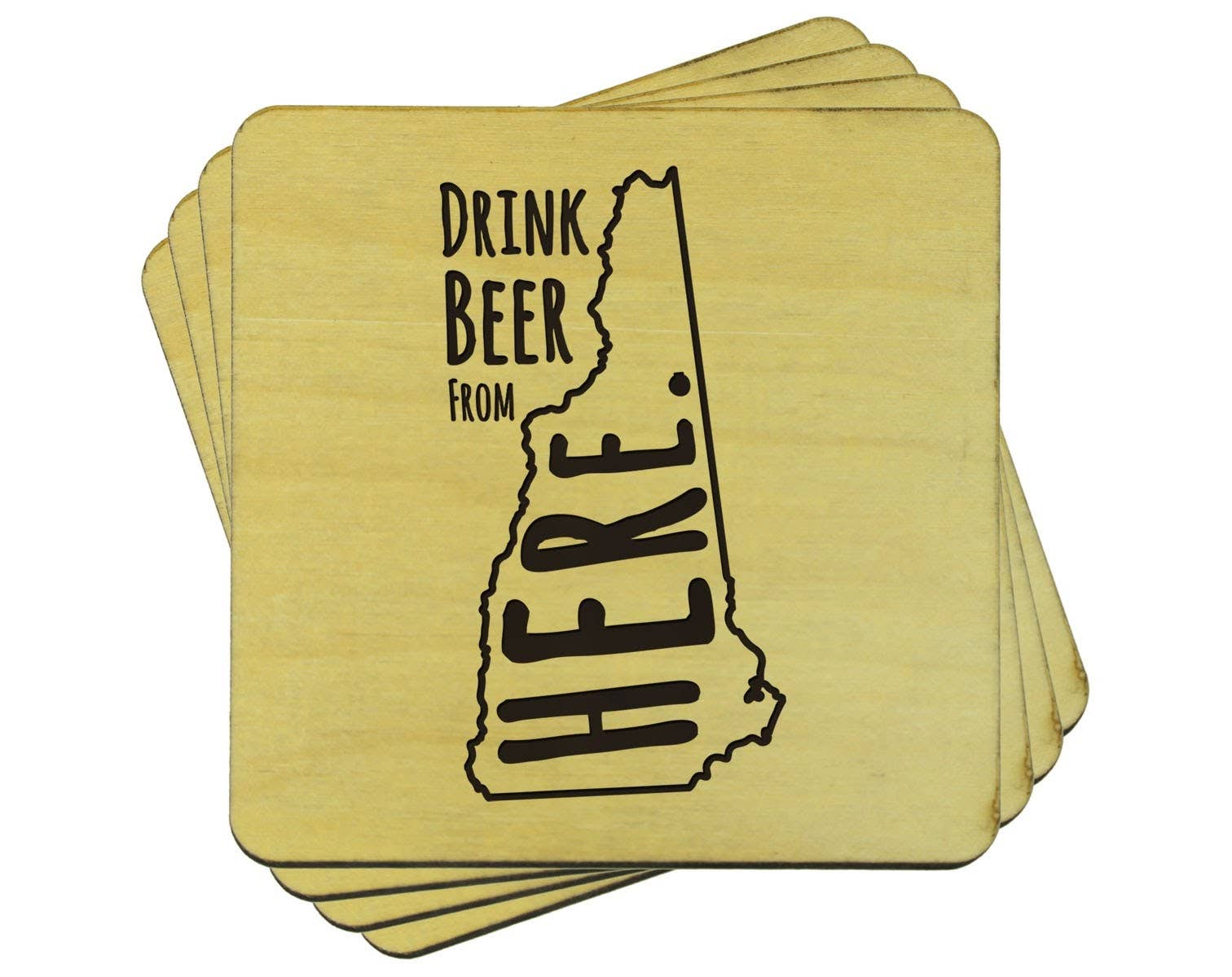 Torched Products - Wholesale Coasters - Drink Beer From Here Coasters | Set of 4 Beer Coasters33