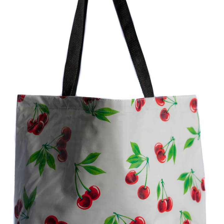 White Stella Large Tote for wholesale by Oilcloth International