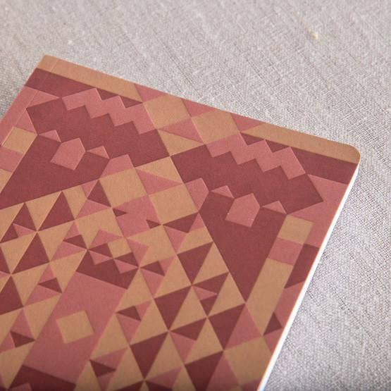 Pike Street Press – wholesale Anteckningsbok – Geometrisk röd anteckningsbok för boktryck1