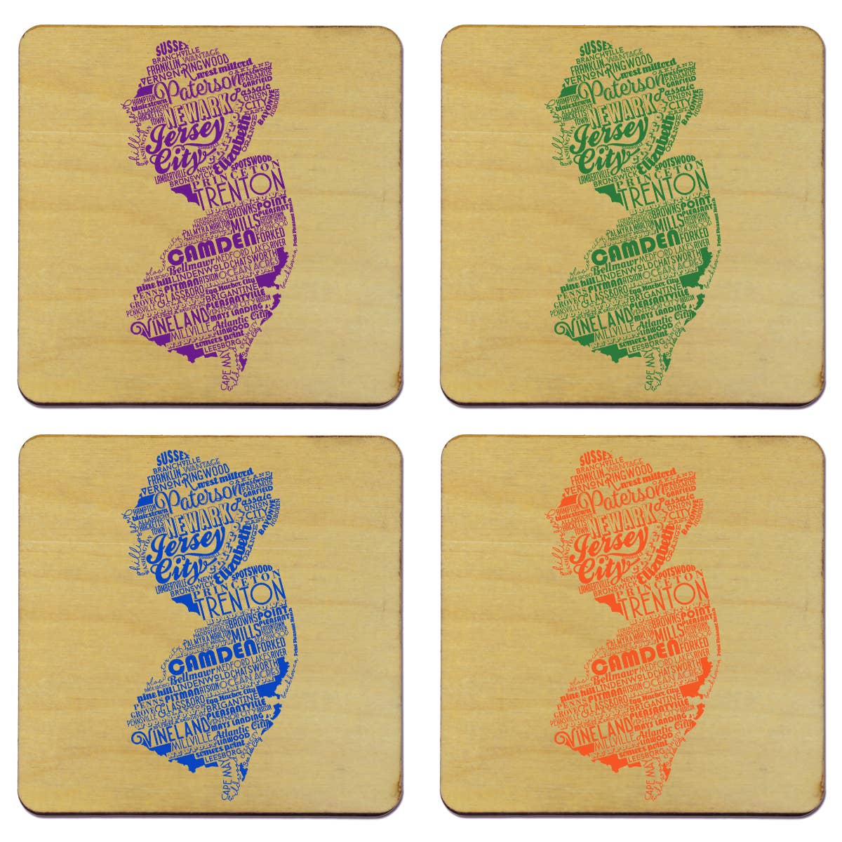 Torched Products - Wholesale Coasters - State Typography Coaster- Set of 432