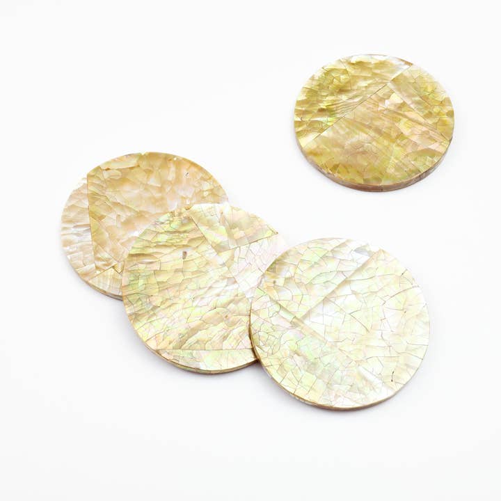 LIKHÂ - Wholesale Onderzetters - Onderzetter Set - Parelmoer Pieza, Nude Bruin