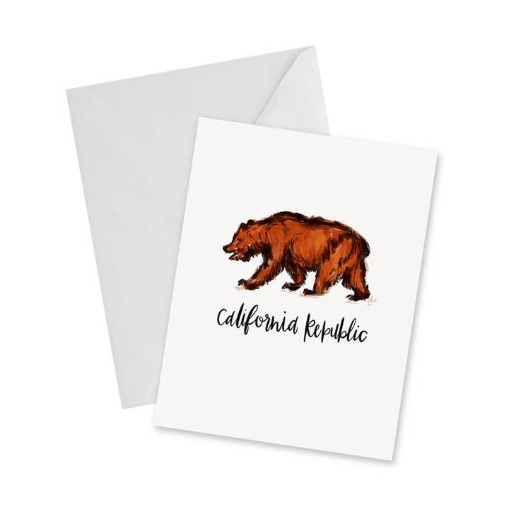 California Bear Notecard für den Großhandel von doodles.ink.