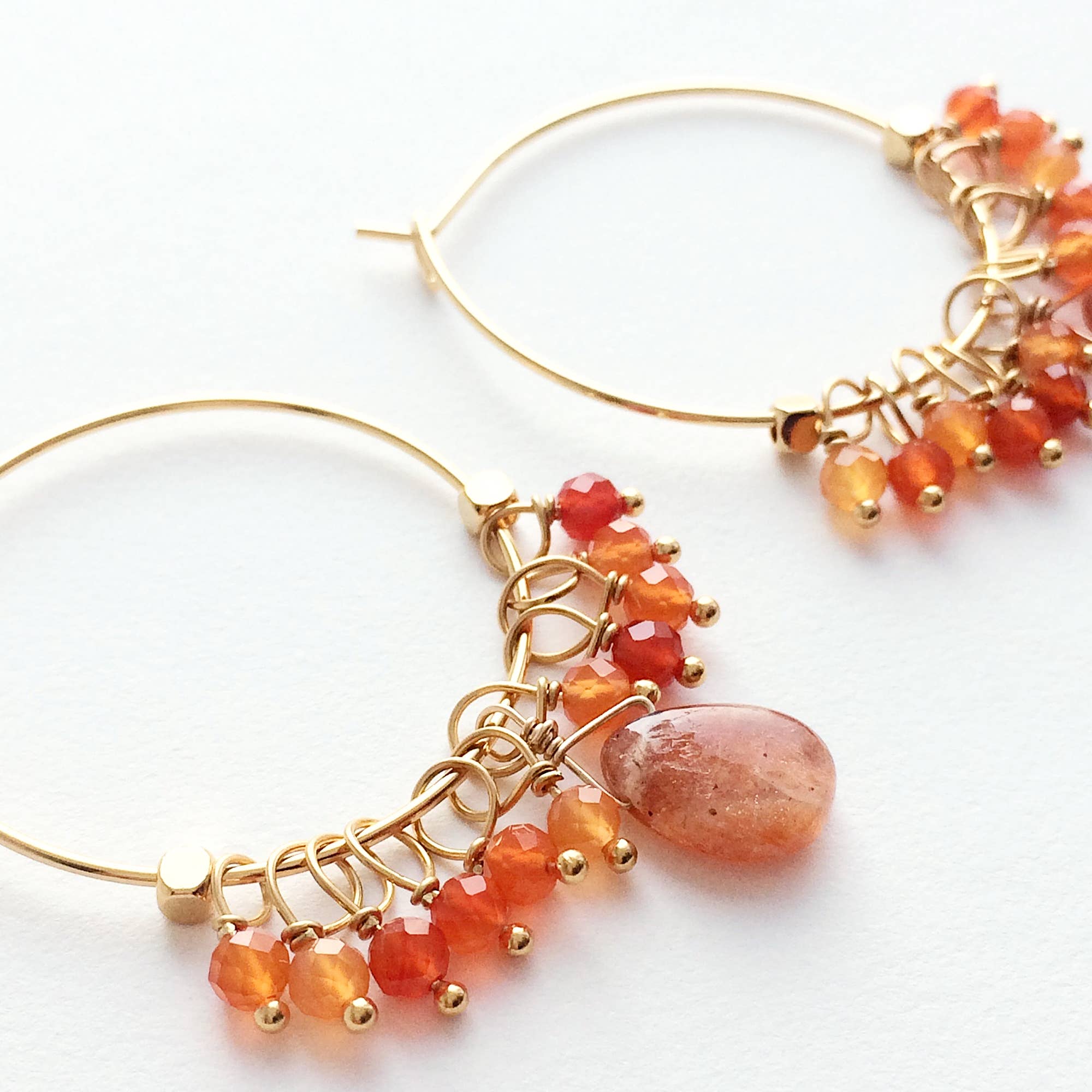 Laura Stark Designs - Wholesale Hoop Earrings - Sunstone Hoop Earrings | Orange Jewelry2