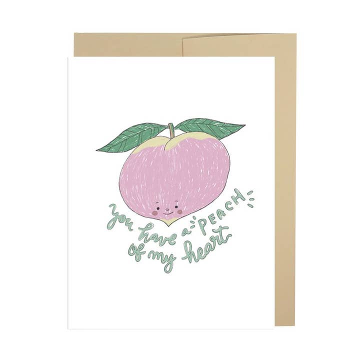 New Moon Paper Goods - Wholesale Love Card - Have A Peach Of My Heart Card0