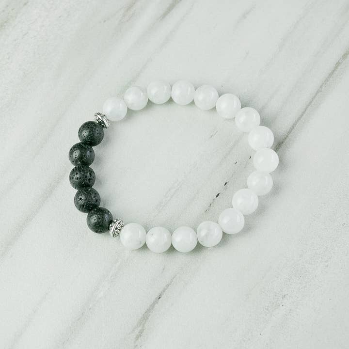 Moonstone Essential Oil Diffuser Bracelet for wholesale by Love N’ Lava Designs