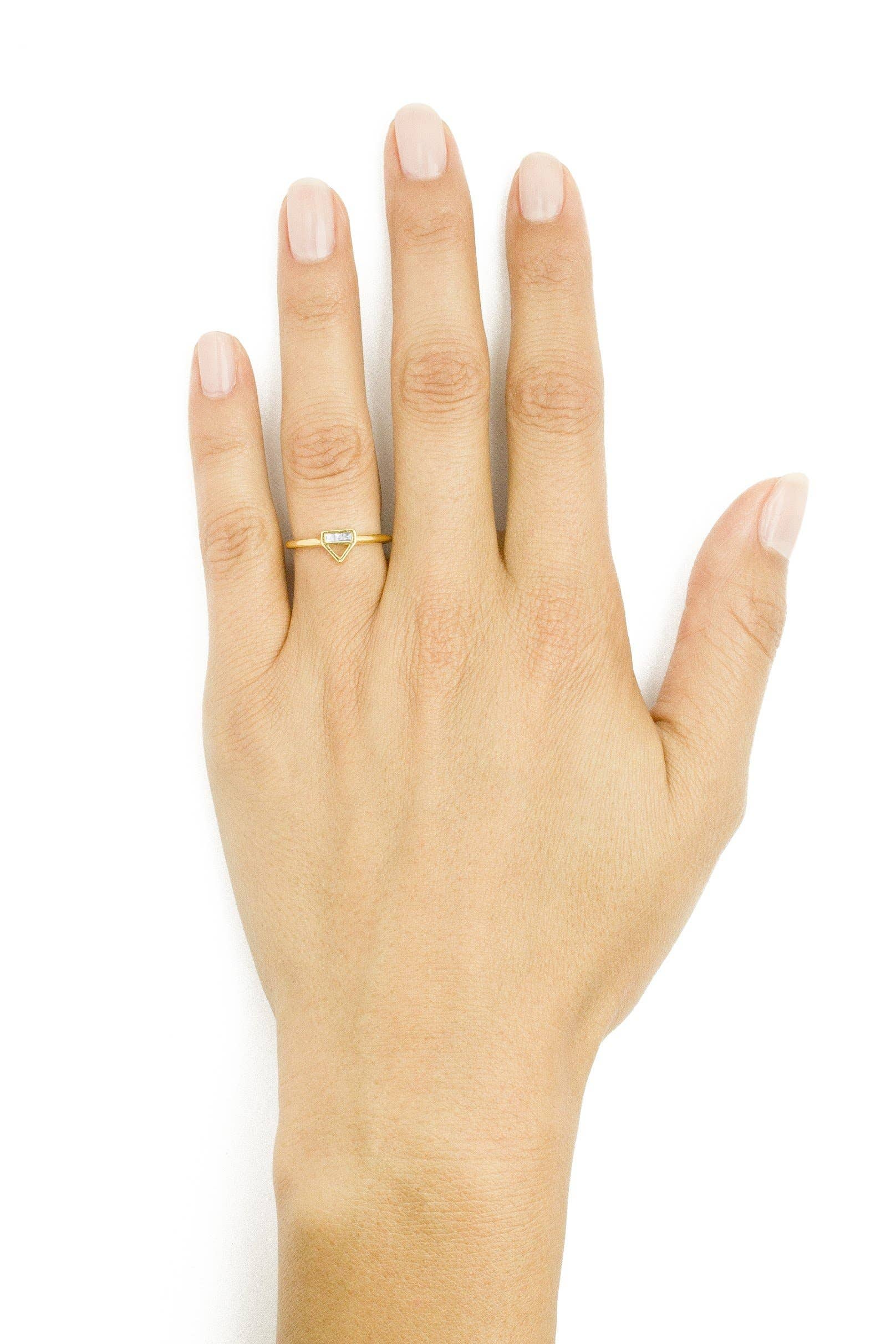 Katie Dean - Wholesale Multi-Stone Ring - 18K Gold Plated Love Triangle Ring2