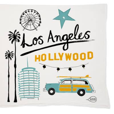 Los Angeles Tea Towel for wholesale by Claudia Pearson