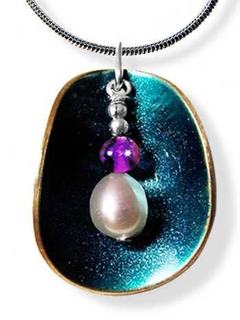 Halbschalen-Anhänger - Blaugrün für den Großhandel von LeDanse Limited Edition Jewelry