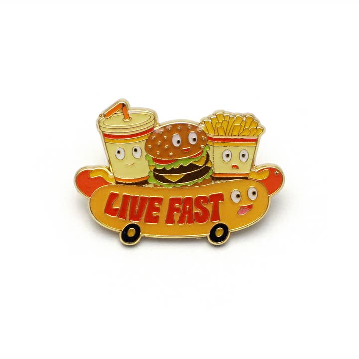Lucky Horse Press - Wholesale Lapel Pin/Button - Live Fast Enamel Pin