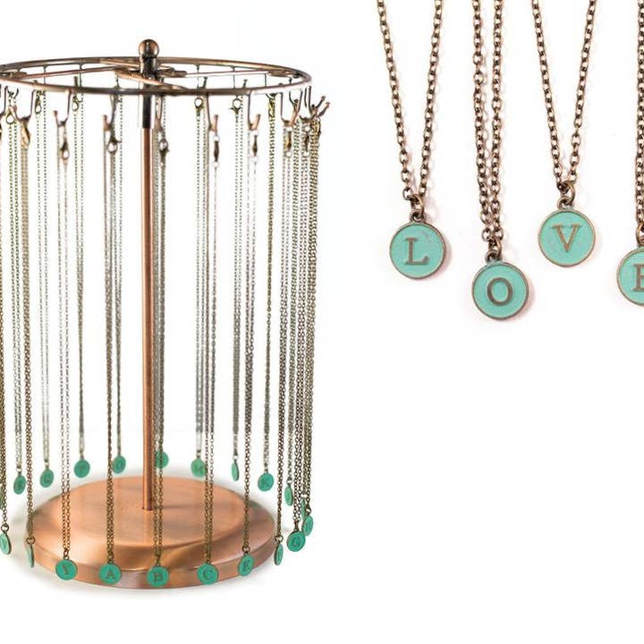 Initial Typewriter Charm Bracelet or Necklace - Singles for wholesale by Gleeful Peacock