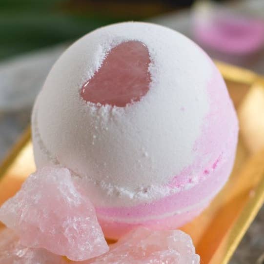 Rose Quartz Bath Bomb for wholesale by Whipped Up Wonderful