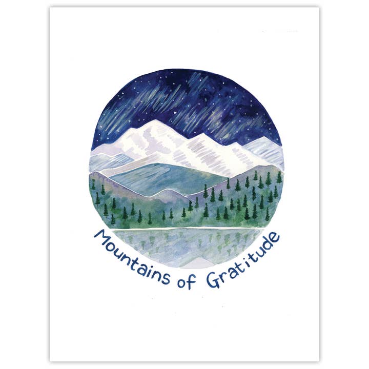 Mountains of Gratitude - Watercolor Thank You Card for wholesale by Yardia