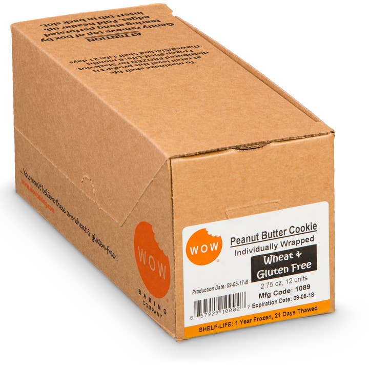 WOW Baking Company - Wholesale Cookie - Gluten-Free Peanut Butter Cookie Bakery Singles