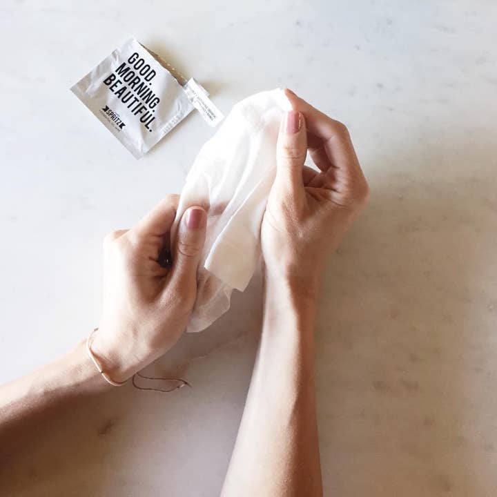 Happy Spritz - Wholesale Face & Body Wipes - Good Morning Beautiful Towelette 7 Day Bag6