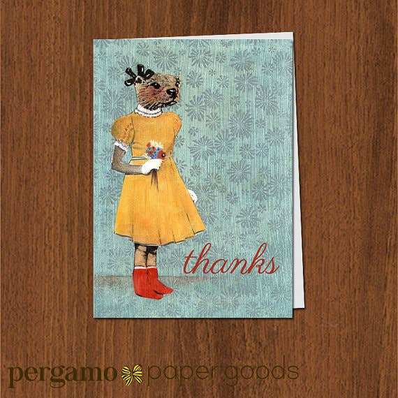 Pergamo Paper Goods - Wholesale Thank You Card - Thanks Otter Card