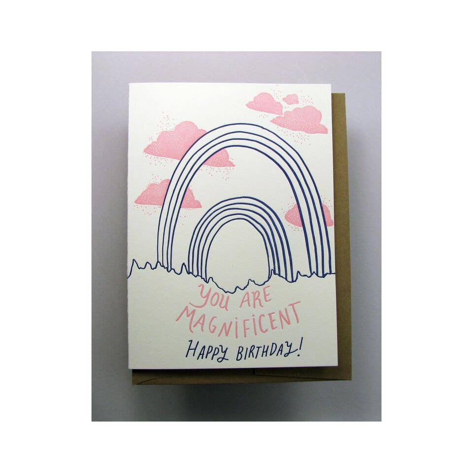 Wolf & Wren Press - Wholesale Birthday Card - Double Rainbow Happy Birthday0