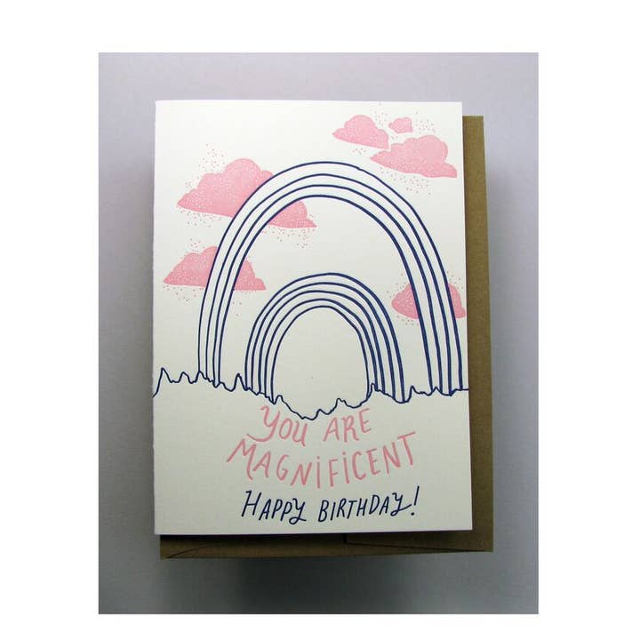 Wolf & Wren Press - Wholesale Birthday Card - Double Rainbow Happy Birthday0