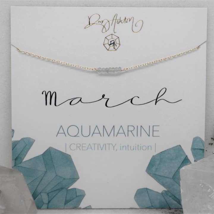 Aquamarin Bar Halskette - März für den Großhandel von Rory Ashton Jewelry