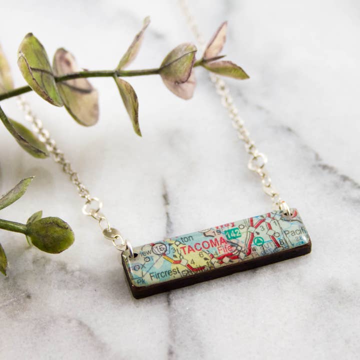 No Man's Land - Wholesale Pendant/Charm Necklace - My Hometown Custom Vintage Map Necklace.