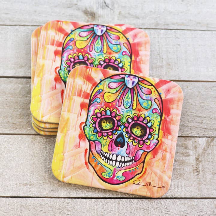 Coasters - Skull for wholesale by Wellspring