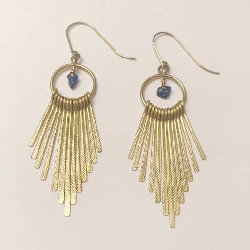 Sun Goddess Earrings - Lapis Lazuli for wholesale by Sophia Louiz
