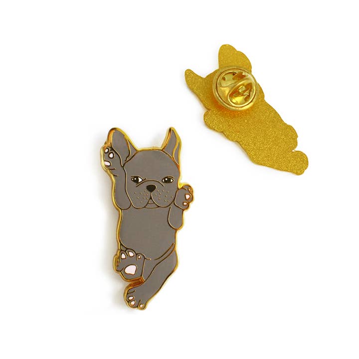 akrDesignStudio – wholesale Nål och knapp för kavajslag – Fransk Bulldog Söt Hund Lapel Pin - Blå
