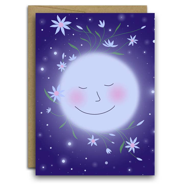 Moon Greeting Card / Moon Card / Moon Card / Stars for wholesale by Fox & Crow Paper co.