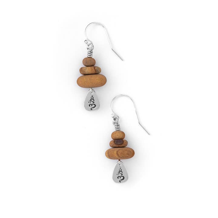 Silver Stone Stack Earrings for wholesale by OMstack