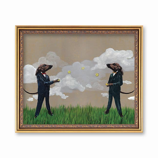 Stampa artistica con bassotti, 8 x 10 cm per la vendita all'ingrosso da parte di Pergamo Paper Goods