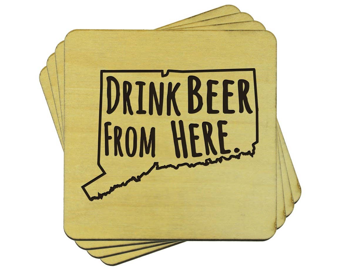 Torched Products - Wholesale Coasters - Drink Beer From Here Coasters | Set of 4 Beer Coasters6