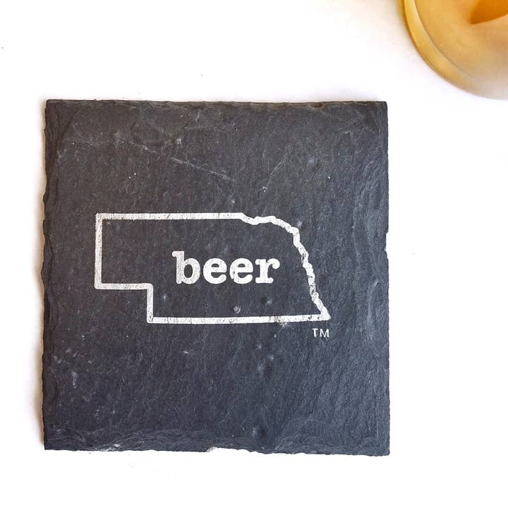 Nebraska Beer Slate Coaster for wholesale by Cheers Ink